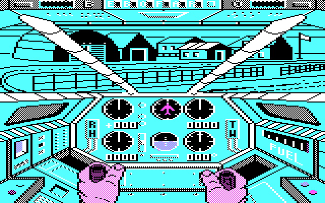 Infiltrator IBM PC/Compatibles Screenshot: The game begins here.