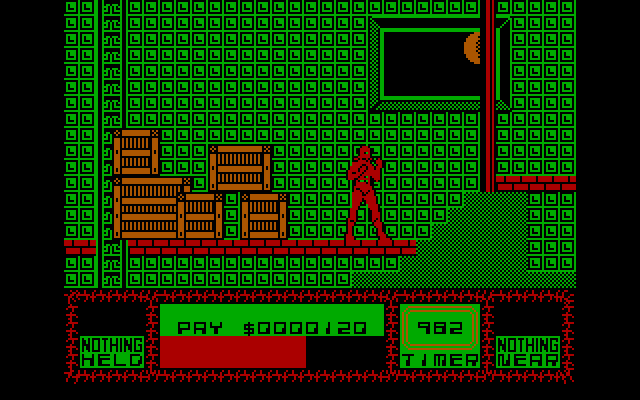 Saboteur II IBM PC/Compatibles Screenshot: Exploring the area...