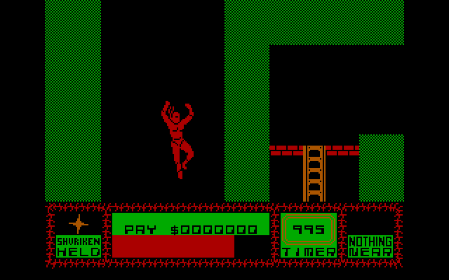 Saboteur II IBM PC/Compatibles Screenshot: Falling down...