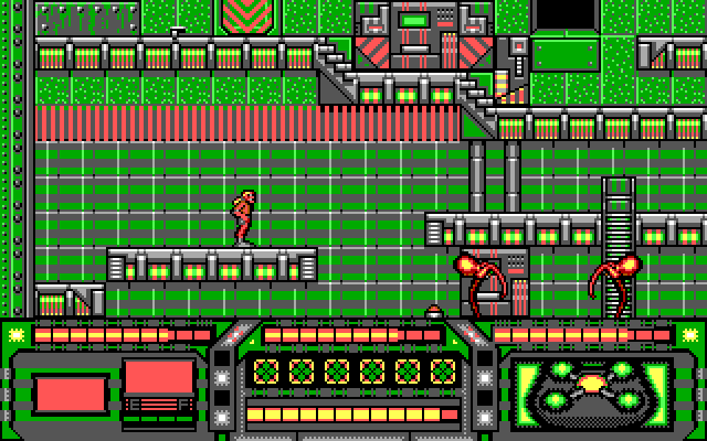 Stryx IBM PC/Compatibles Screenshot: Strange alien creatures wander around.