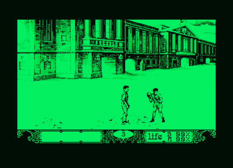 Bob Winner Amstrad PCW Screenshot: The next opponent appears...