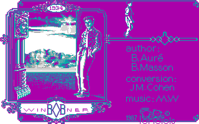 Bob Winner IBM PC/Compatibles Screenshot: Title screen.