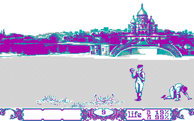 Bob Winner IBM PC/Compatibles Screenshot: Losing a fight...