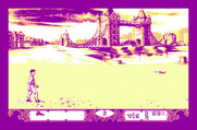 Bob Winner for Thomson TO - Dodged a knife, now to reach the other side of the screen...