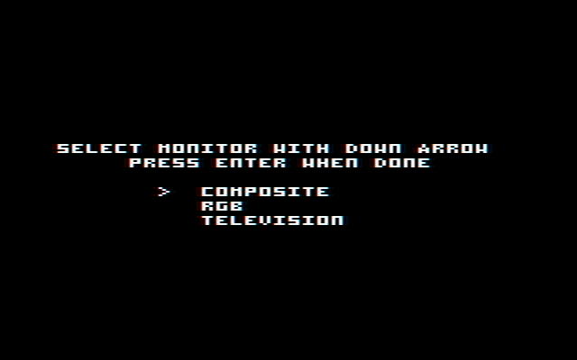 Football IBM PC/Compatibles Screenshot: If you don't have a PCjr you first need to select a monitor type.