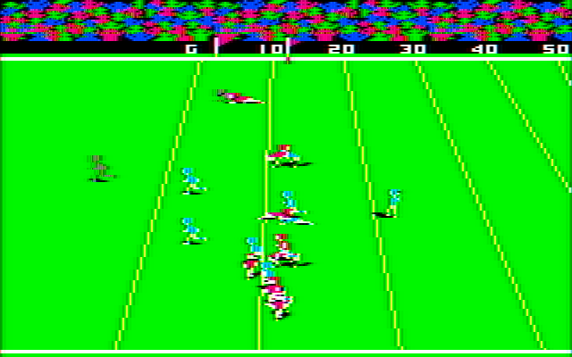 Football IBM PC/Compatibles Screenshot: Going for a touchdown...