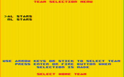 Football for IBM PC/Compatibles - Team selection menu.