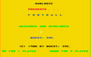 Football for IBM PC/Compatibles - Title screen.