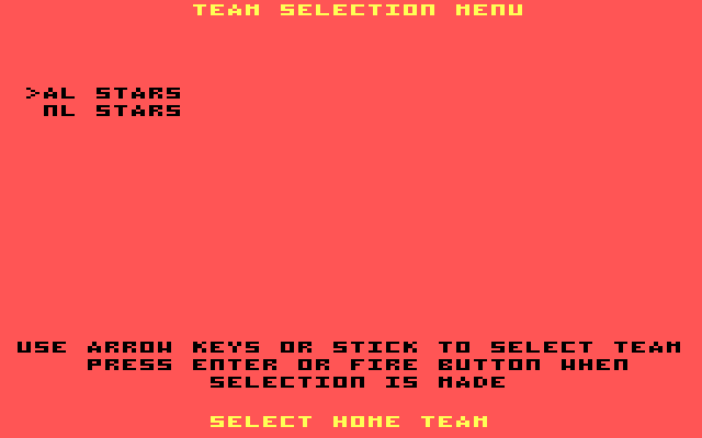 Football IBM PC/Compatibles Screenshot: Team selection menu.
