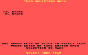 Football for IBM PC/Compatibles - Team selection menu.
