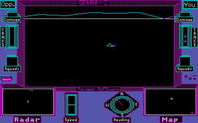 Gemini-2 IBM PC/Compatibles Screenshot: There's my opponent in the distance...