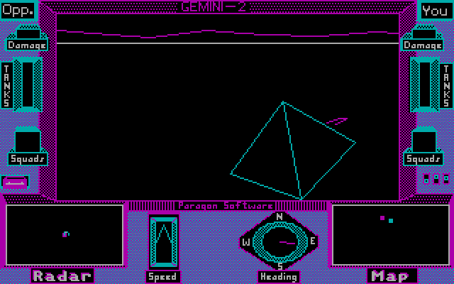 Gemini-2 IBM PC/Compatibles Screenshot: Chasing my opponent...