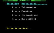 Gemini-2 for IBM PC/Compatibles - The main menu.