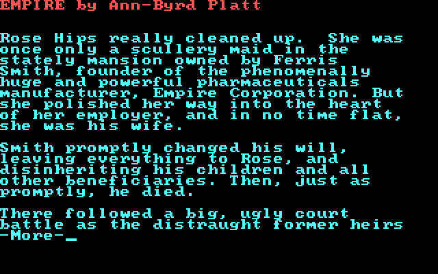 Make Your Own Murder Party IBM PC/Compatibles Screenshot: An overview of Empire.