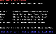 Make Your Own Murder Party for IBM PC/Compatibles - Setup some information for this party.