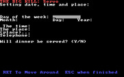 Make Your Own Murder Party for IBM PC/Compatibles - Set a date and time for the murder party.