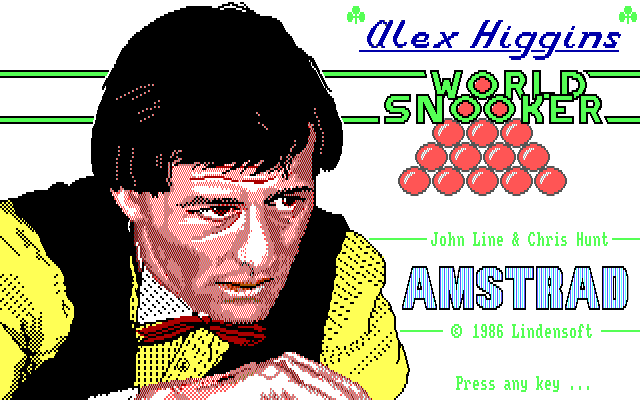 Alex Higgins' World Snooker IBM PC/Compatibles Screenshot: Title screen.