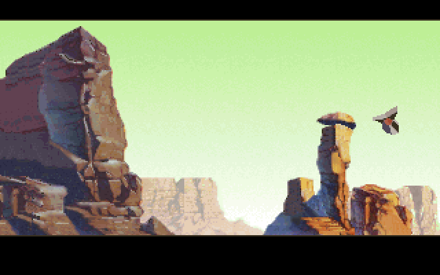 Nova 9: The Return of Gir Draxon IBM PC/Compatibles Screenshot: Heading in for a crash landing.