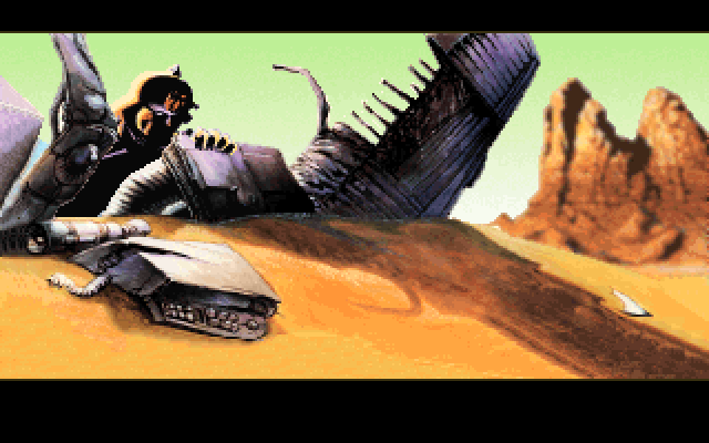 Nova 9: The Return of Gir Draxon IBM PC/Compatibles Screenshot: Gir Draxon survived the crash.
