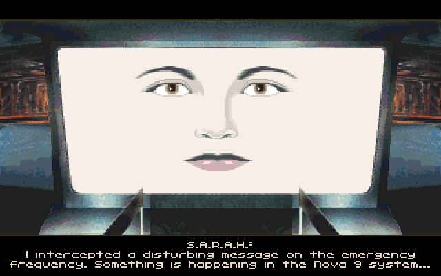 Nova 9: The Return of Gir Draxon IBM PC/Compatibles Screenshot: Learning about the mission ahead.