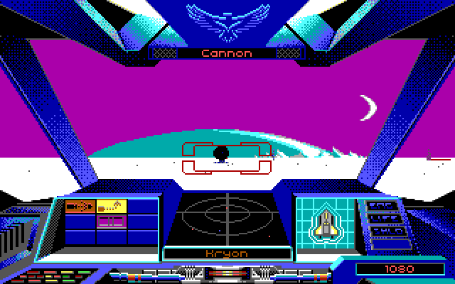 Nova 9: The Return of Gir Draxon IBM PC/Compatibles Screenshot: Targeting an enemy cannon.
