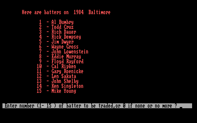 Pro Manager IBM PC/Compatibles Screenshot: You can also trade players between teams.