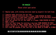 Pro Manager for IBM PC/Compatibles - The main menu.