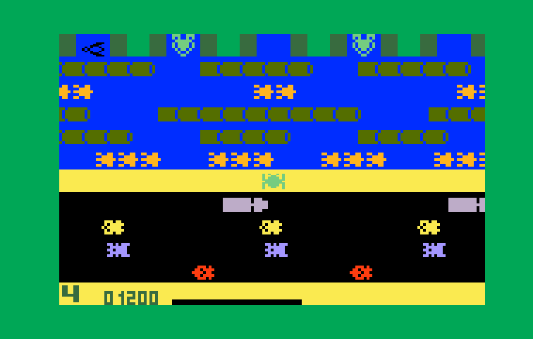 Frogger Intellivision Screenshot: Halfway there!