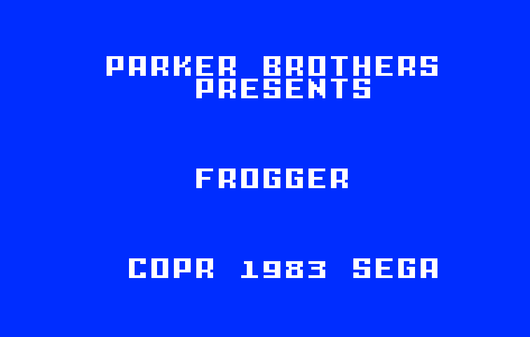 Frogger Intellivision Screenshot: Title screen.