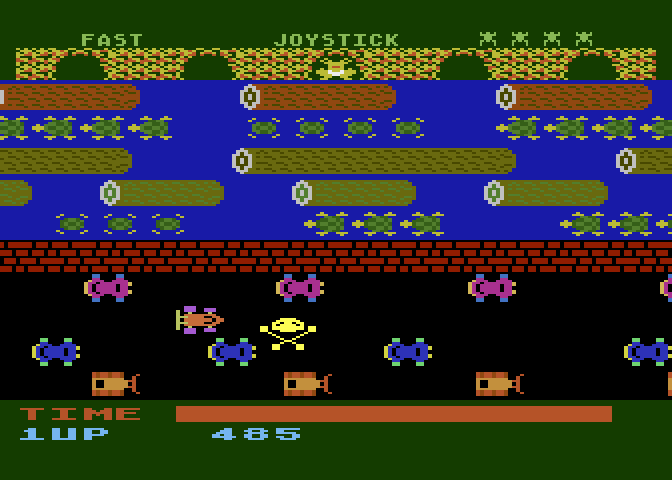 Frogger Atari 5200 Screenshot: Don't get run over by cars!