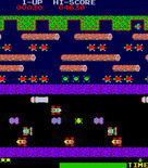 Frogger for Arcade - Game start; the frog crosses the road...