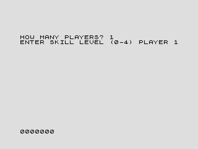 Frogger ZX81 / Timex Sinclair 1000 Screenshot: Setting options for a new game.