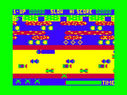 Frogger for TRS-80 Color Computer - Game start.