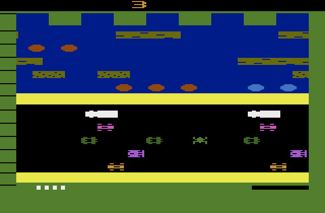 Frogger Atari 2600 Screenshot: Game start.