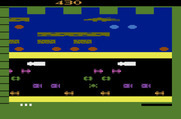Frogger for Atari 2600 - On to the second level where there is more traffic.