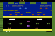 Frogger for Atari 2600 - Oops, my frog died; I jumped into the wall.