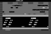 Frogger for Atari 2600 - The frog begins to cross the river...be careful not to jump into the alligator's mouth!
