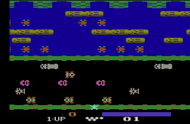 Frogger Atari 2600 Screenshot: Game start.