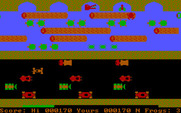 Frogger for IBM PC/Compatibles - Almost reached the other side.