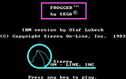 Frogger for IBM PC/Compatibles - Title screen.