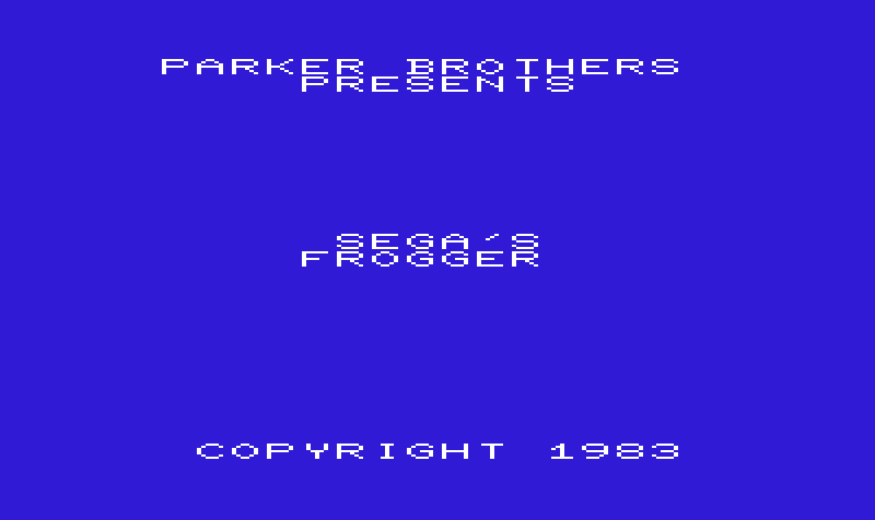 Frogger Commodore VIC-20 Screenshot: Title screen.