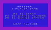 Frogger for Commodore VIC-20 - The main menu.