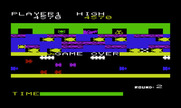 Frogger for Commodore VIC-20 - Game over.