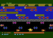 Frogger for Atari 8-bit - Hit by a car!