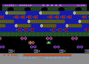 Frogger for Atari 8-bit - Frogger crosses the road...