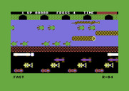 Frogger for Commodore 64 - Starting screen.