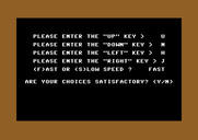Frogger for Commodore 64 - Setting some game options.
