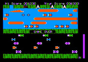 Frogger for Apple II - Game over.