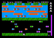 Frogger for Apple II - Game start.