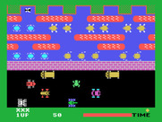 Frogger for TI-99/4A - Frogger crossing the road...